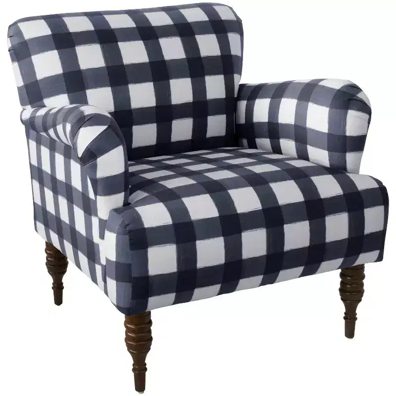 Fauteuil d'appoint rembourré avec accoudoirs - Tissu à motifs