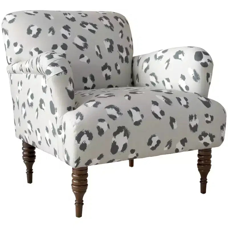 Fauteuil d'appoint rembourré avec accoudoirs - Tissu à motifs