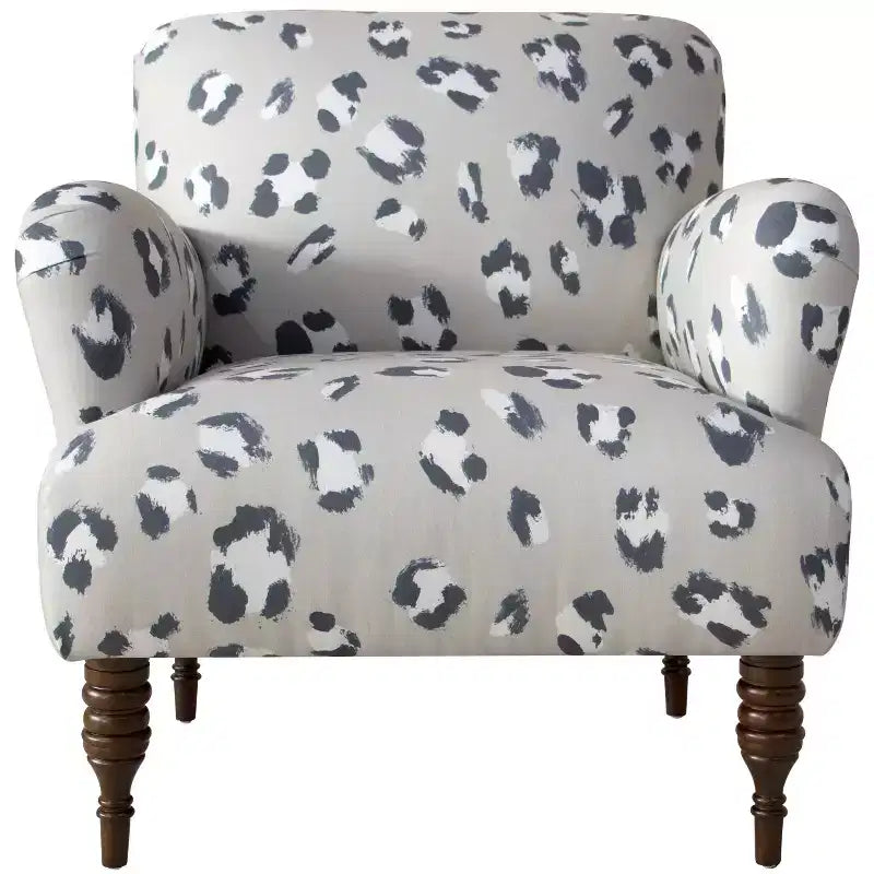 Fauteuil d'appoint rembourré avec accoudoirs - Tissu à motifs