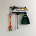 Support mural de rangement pour outils de jardin avec crochets, noir