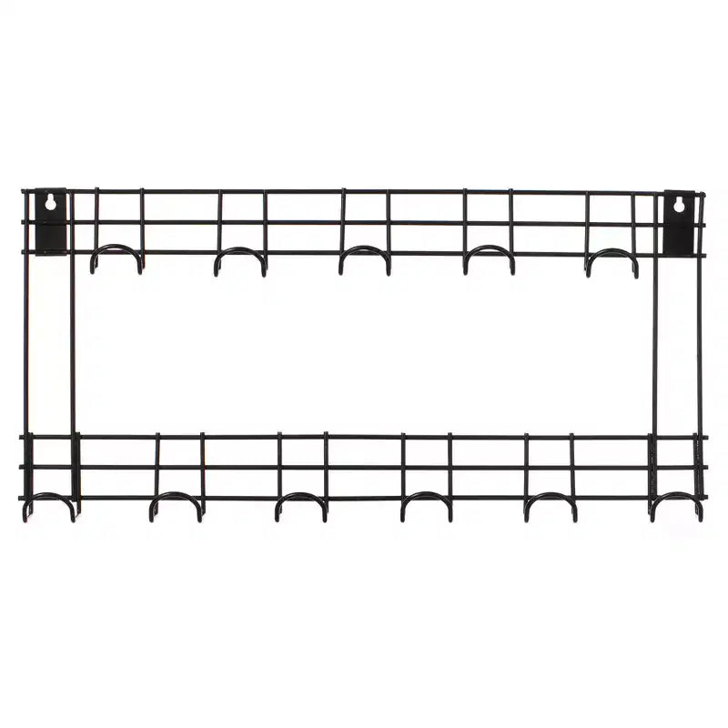 Support mural de rangement pour outils de jardin avec crochets, noir